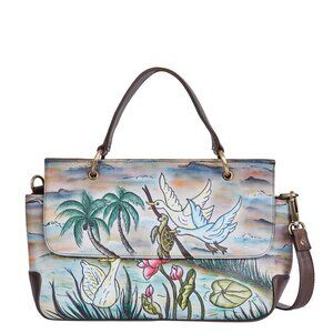 Hand-Painted Ladies' Top Handle Satchel Bag – Handbag Purse, Crossbody Sling Bag